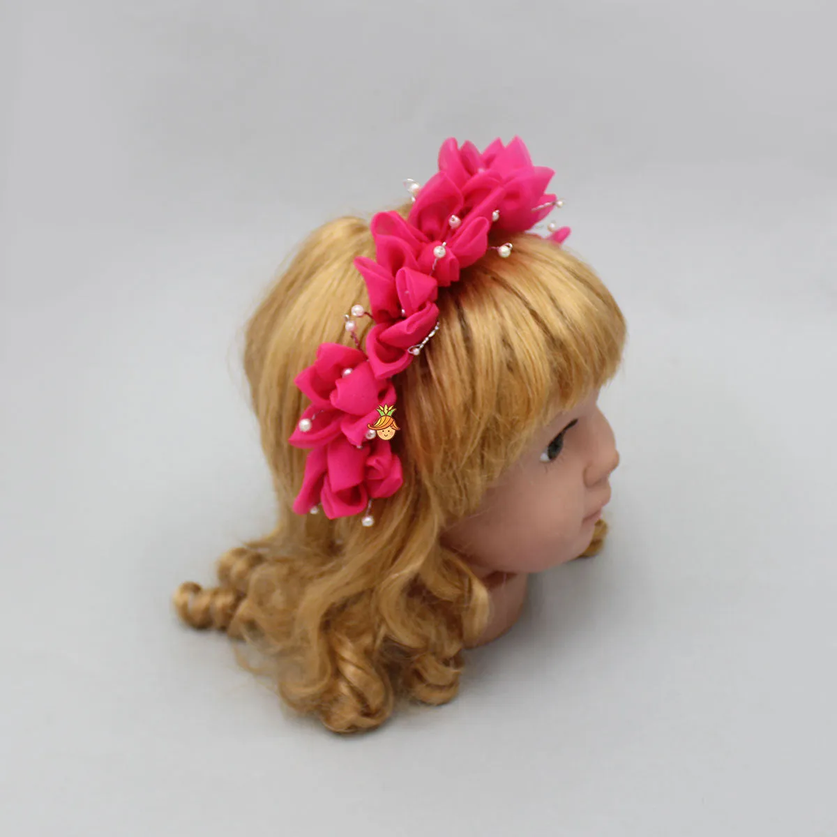 Flowers Embellished Hot Pink Hair Band