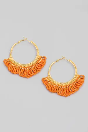 FME256 Beaded Hoop Orange