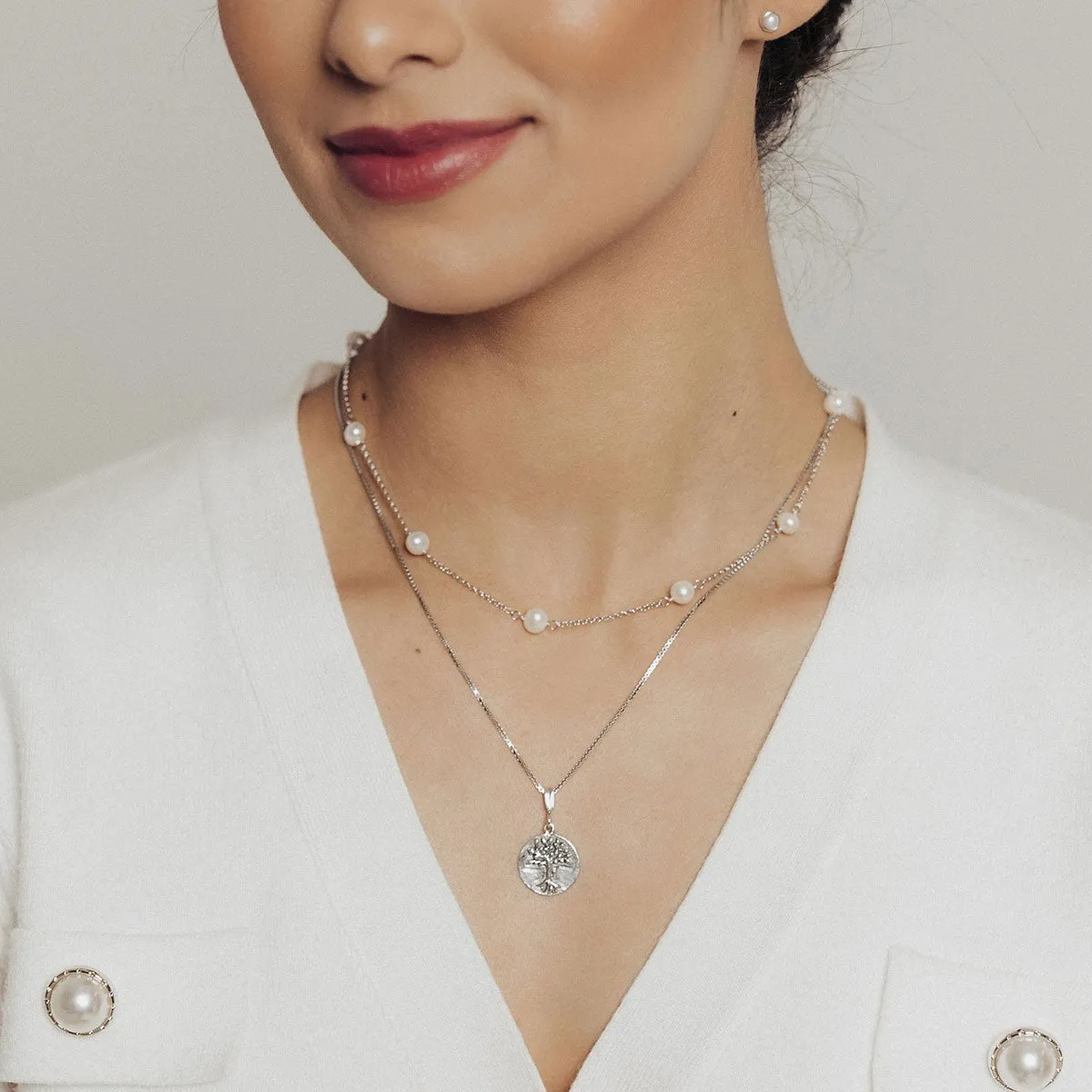 Freshwater Pearl Station Necklace