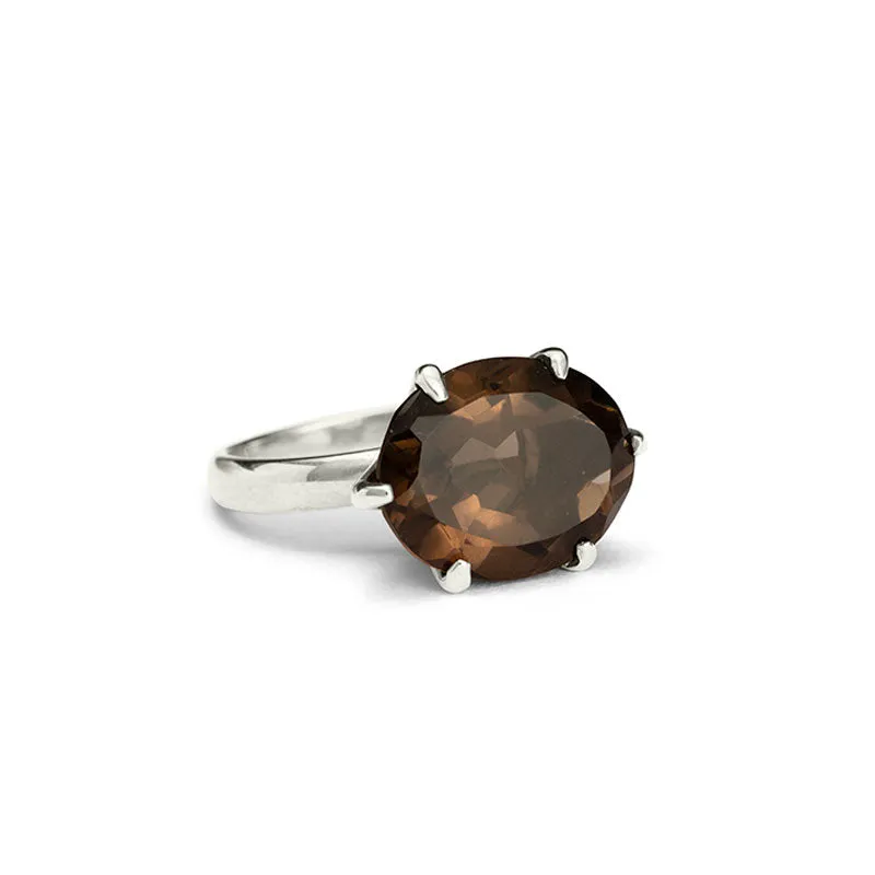 Gigi Ring, Smokey Quartz, Silver