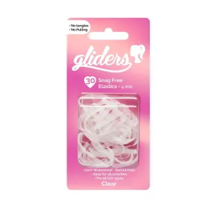 Gliders Snag Free Hair Elastics Clear 4mm - 30 Piece