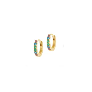 Gold Kaleidoscpe Huggie Hoop Earrings