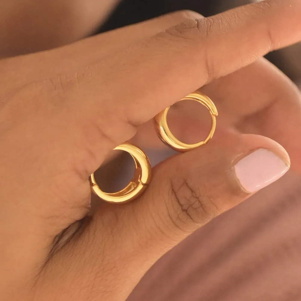 Golden Crescent Hoop Earrings