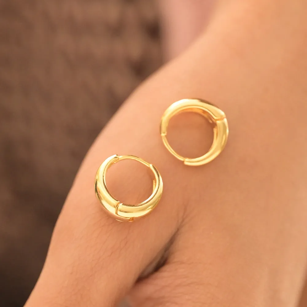 Golden Crescent Hoop Earrings