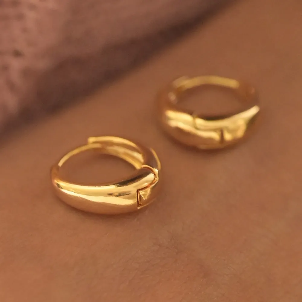 Golden Crescent Hoop Earrings