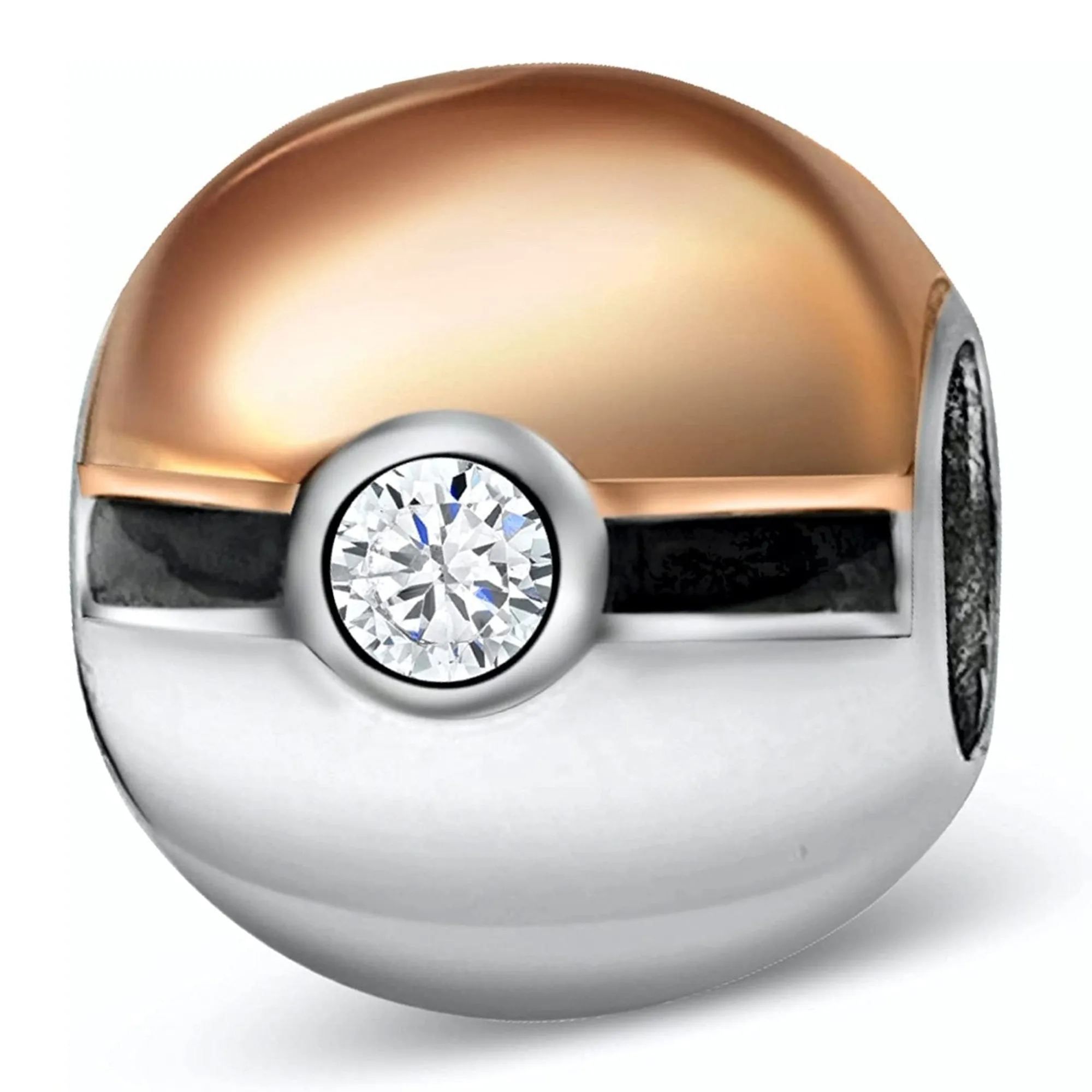 Golden PokeBall Bead Charm