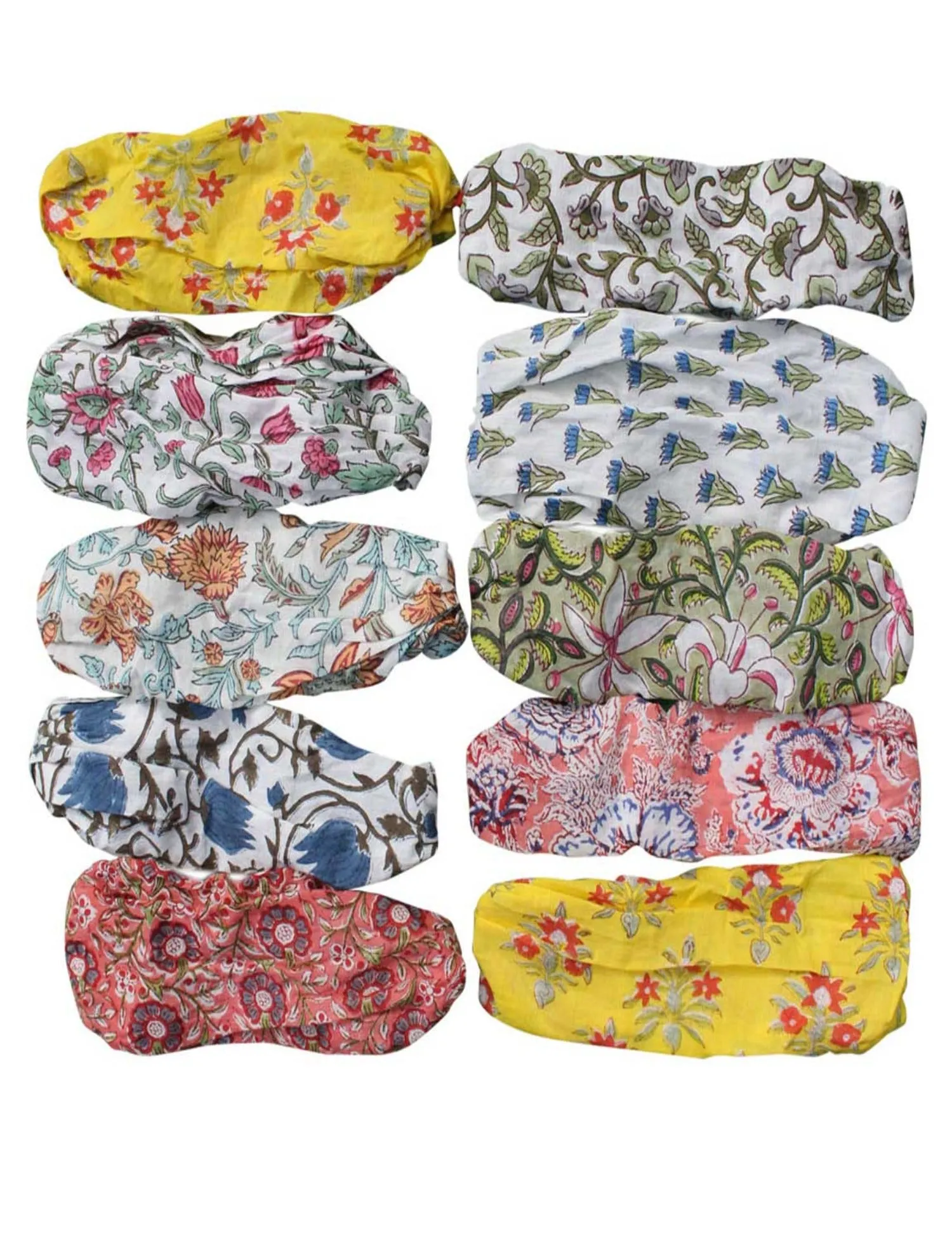 Hand Block Print Cotton Headbands Floral Printed Boho Fashion Hippie Hair bands Wholesale Lots