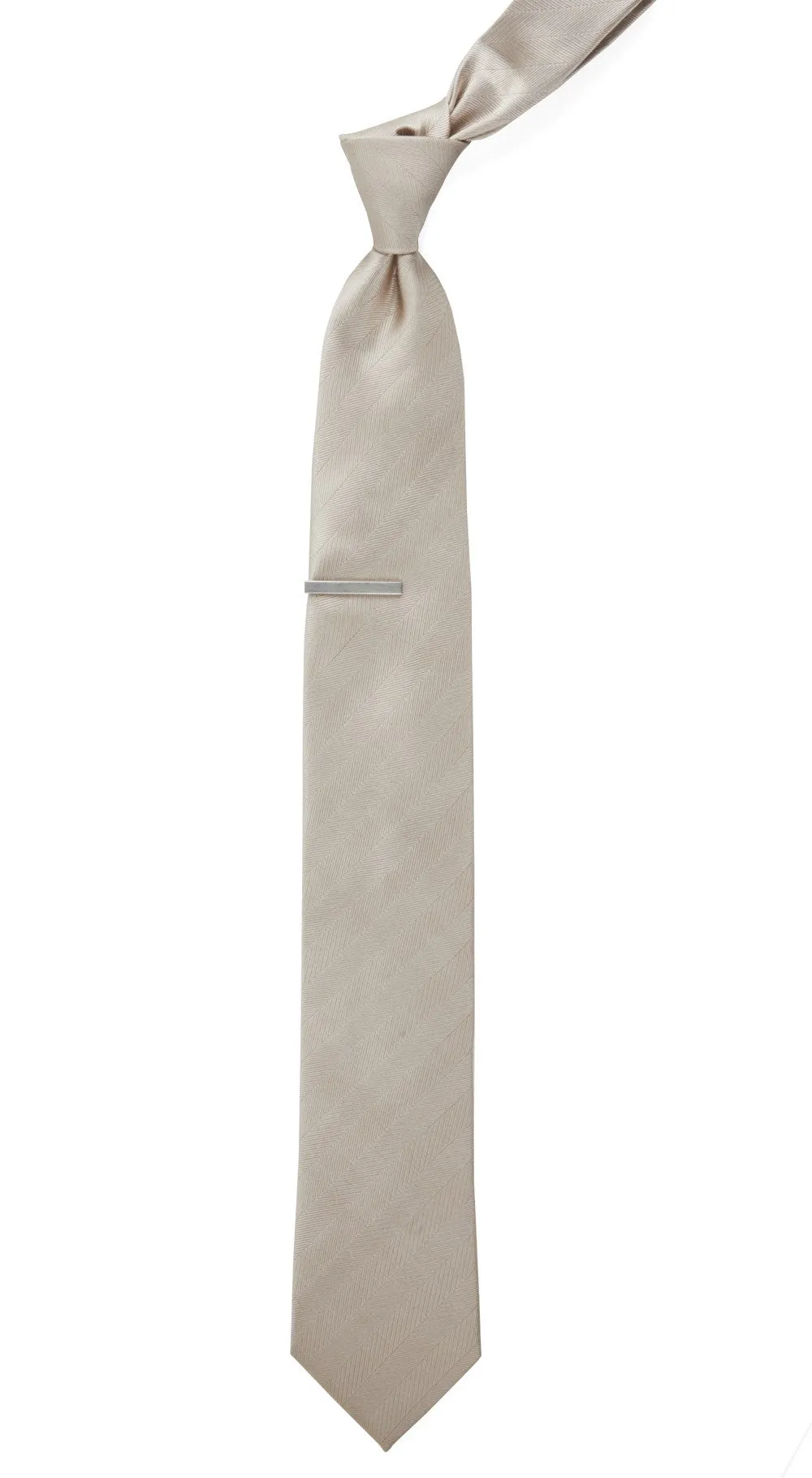 Herringbone Vow Light Champagne Tie