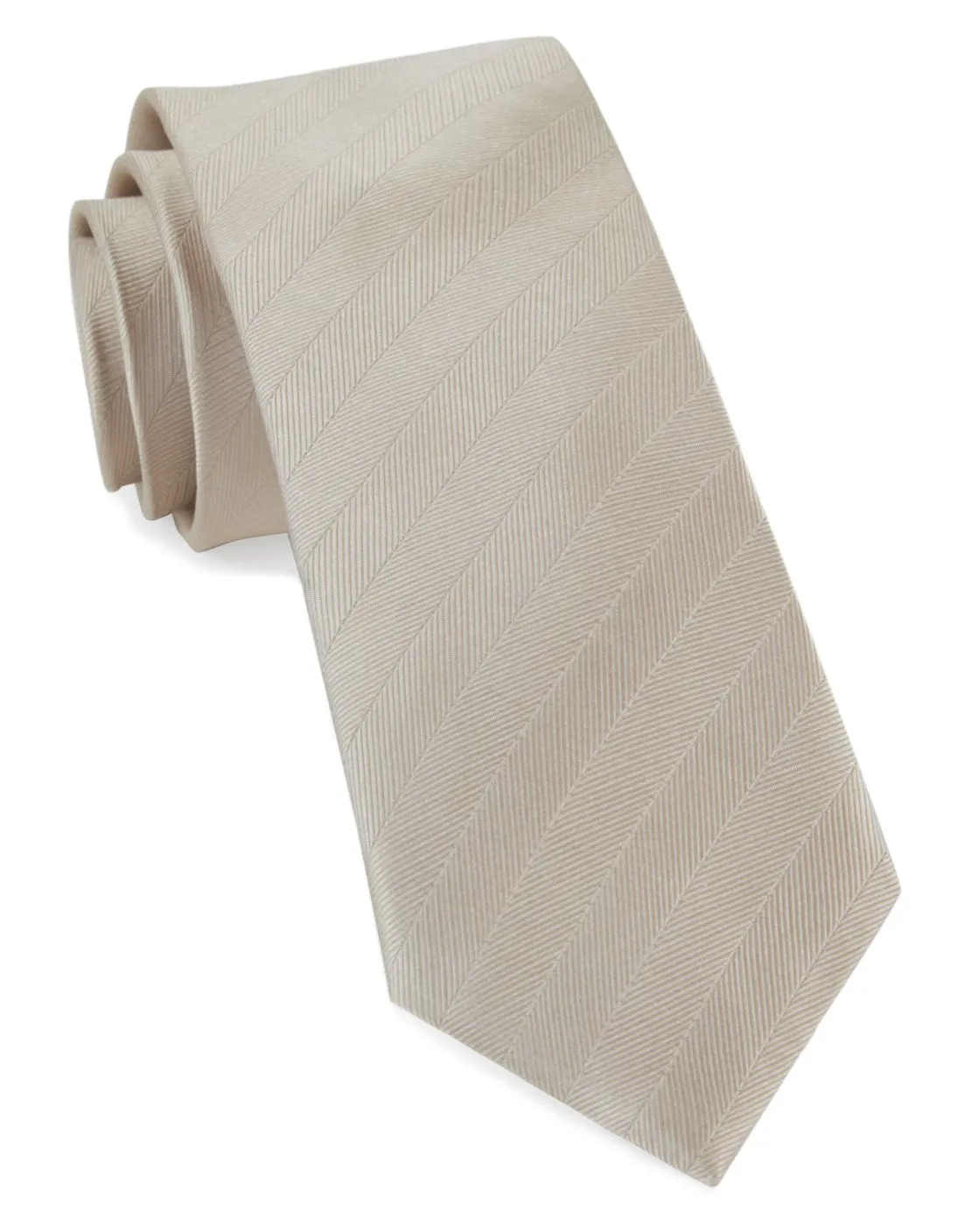 Herringbone Vow Light Champagne Tie