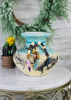 Horse Hair Yellow & Turquoise Bowl