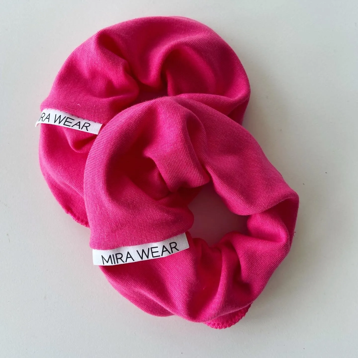 Hot Pink Organic Cotton Branded Scrunchie