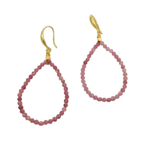 IBU Jewels Stone Olly Earrings-Pink Tourmalin-EAK06