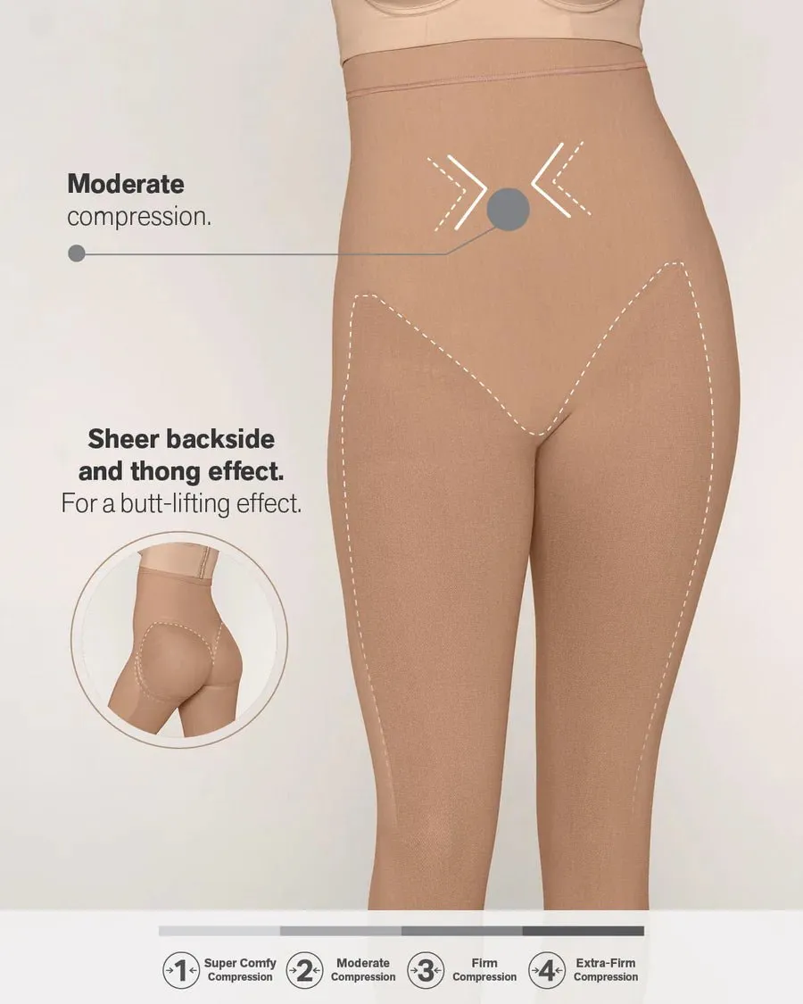 Invisible Body Shaper with Leg Compression and Butt Lifter - Black