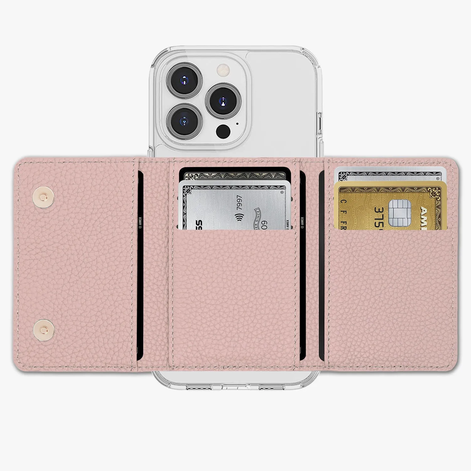 iPhone 15 Plus HD Clear Case with MagSafe Trifold Wallet Set