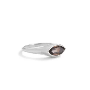 Iris Ring, Smokey Quartz, Silver