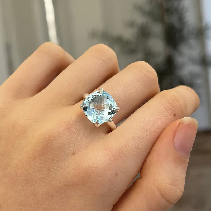 Kara Ring, Blue Topaz, Silver