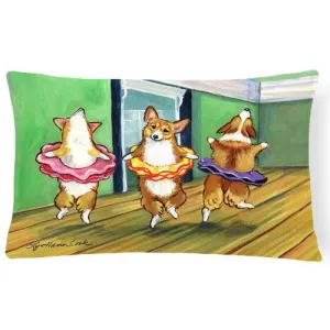 Little Ballerina Corgi Decorative Canvas Fabric Pillow