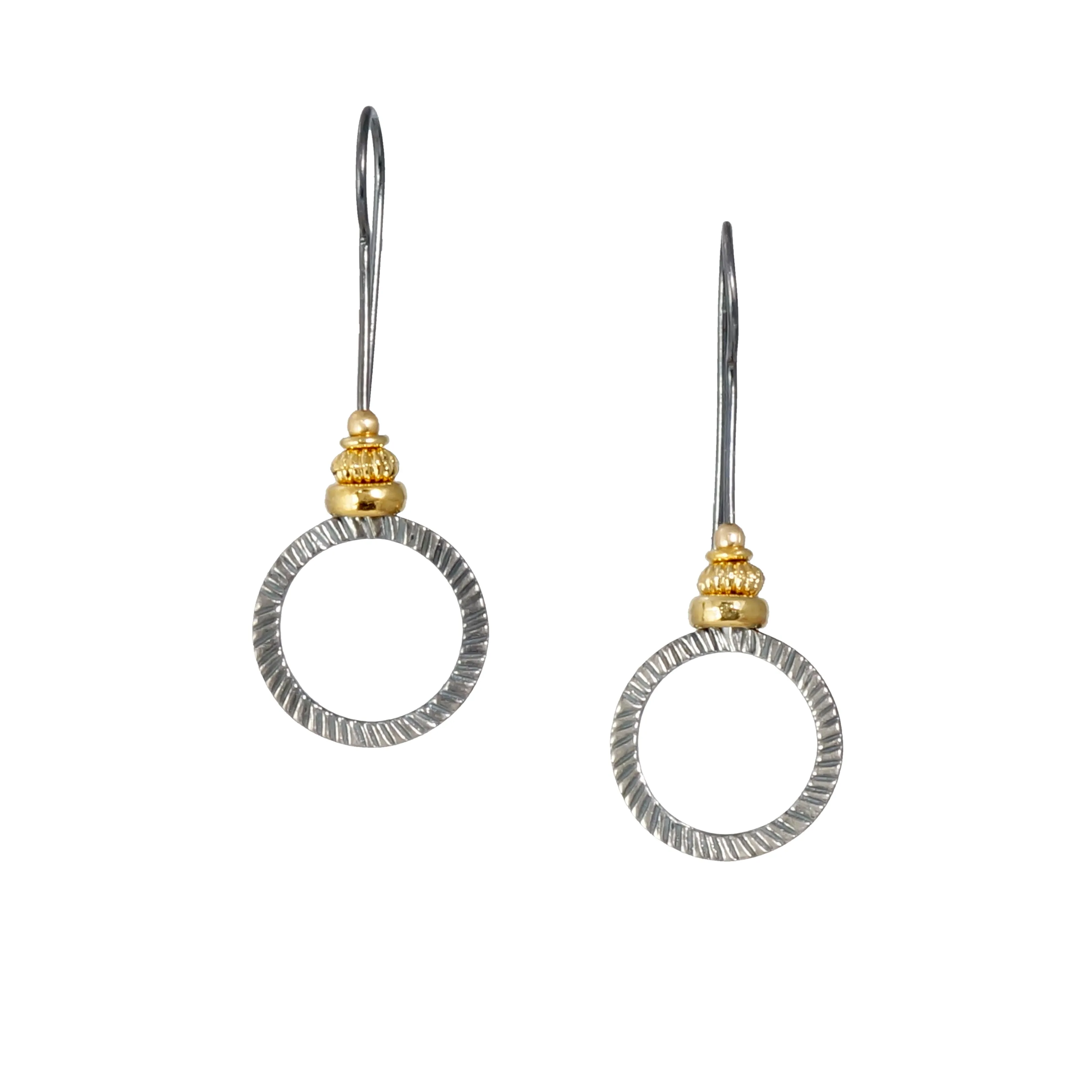 Long Hammered Hoop Earrings