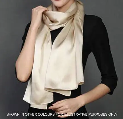 LONG PLAIN MOCHA SATIN SCARF SHAWL WRAP