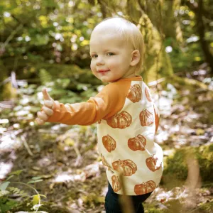 long sleeve baseball henley tee | harvest pumpkin | organic cotton interlock