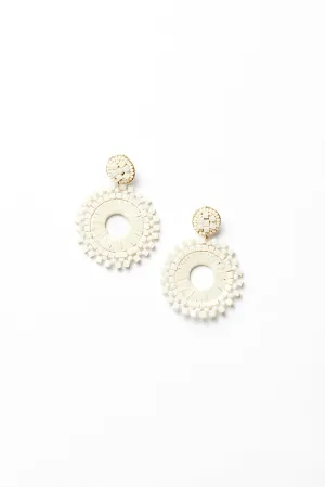 Madison Beaded Hoop Earring in Natural