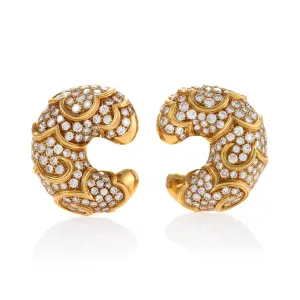 Marina B Gold and Diamond "Onda" Earrings