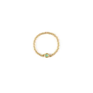 May Emerald Birthstone Chain Link Ring