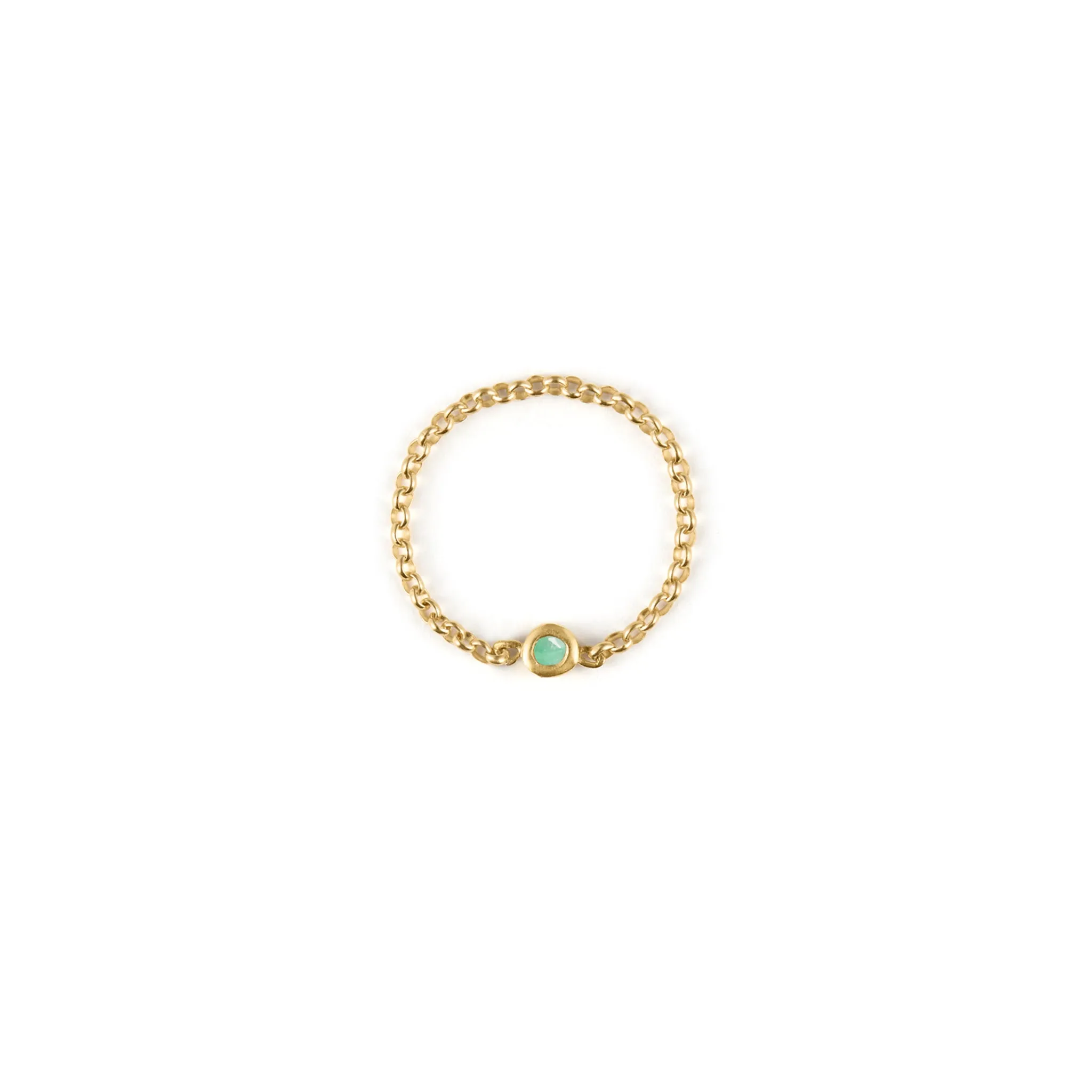 May Emerald Birthstone Chain Link Ring