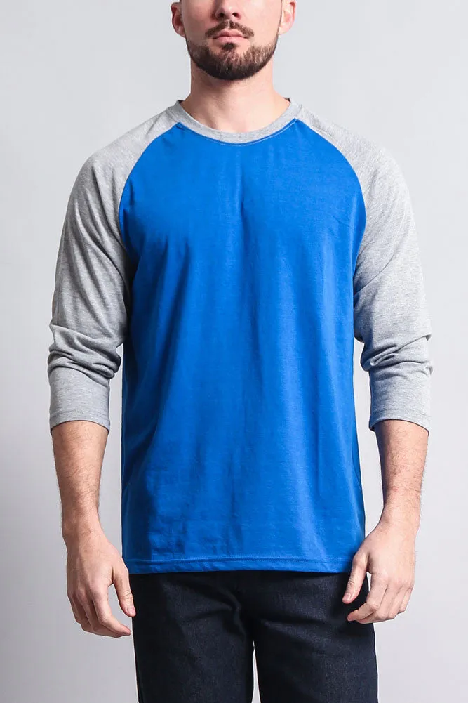 Men's Baseball T-Shirt (Royal Blue/Grey)