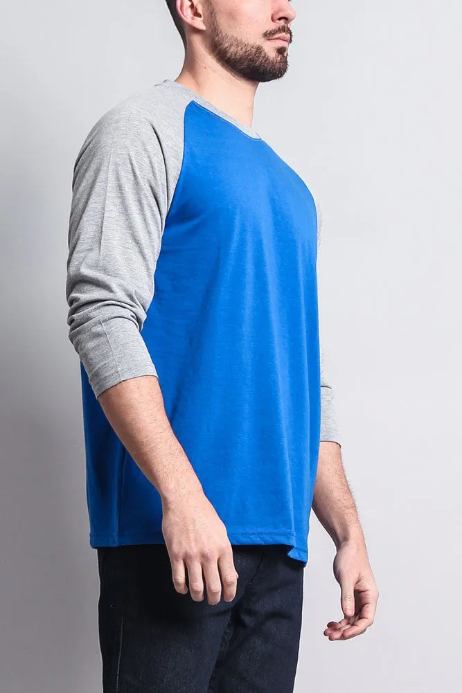 Men's Baseball T-Shirt (Royal Blue/Grey)