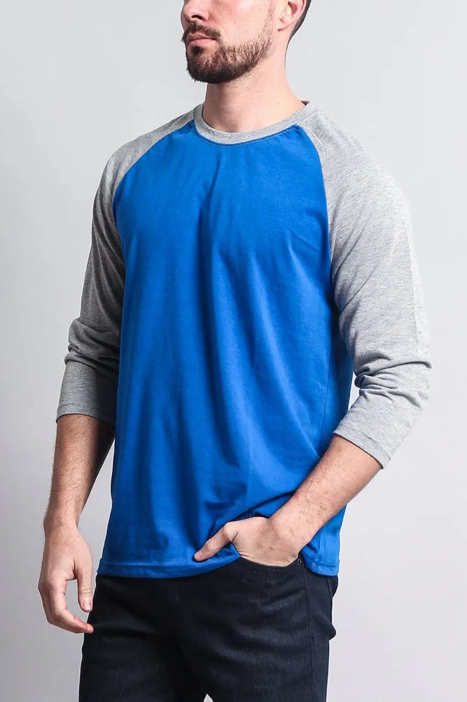 Men's Baseball T-Shirt (Royal Blue/Grey)