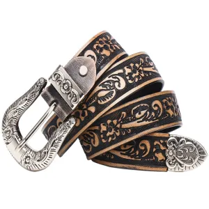 Men's Gothic Rose s Carving Belts