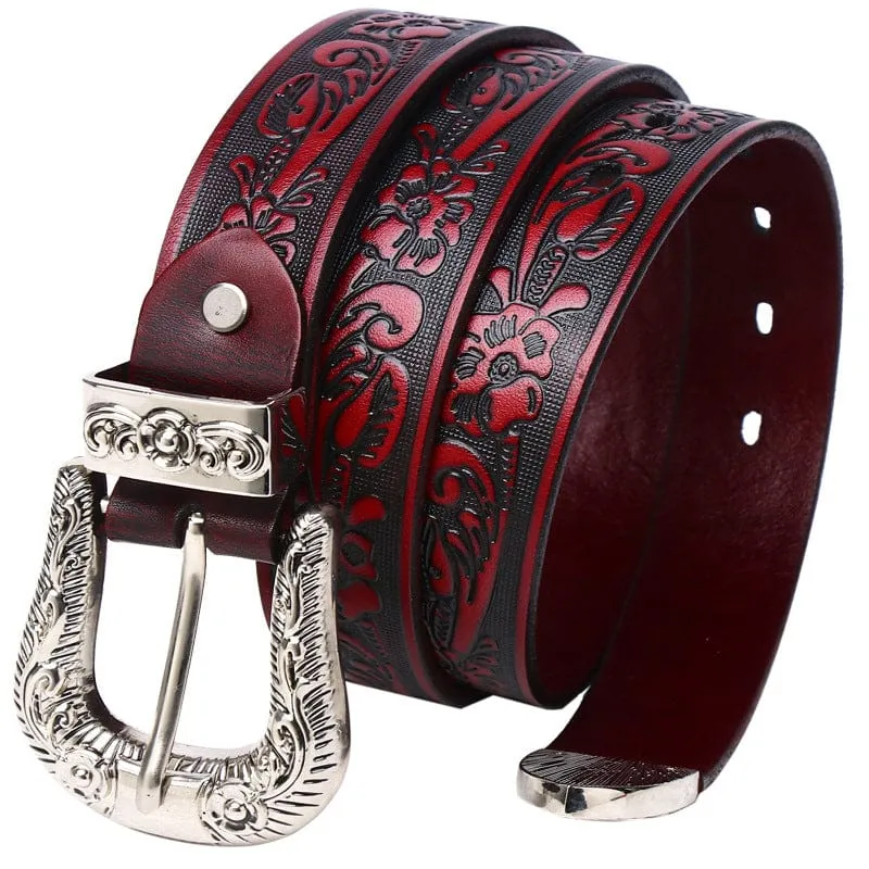 Men's Gothic Rose s Carving Belts