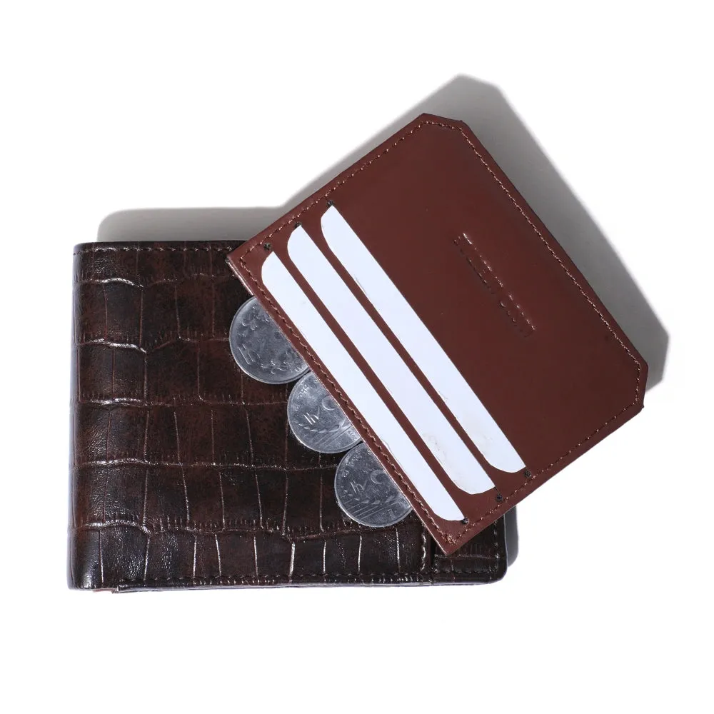 Merci - Croco Brown Wallet   Card Holder