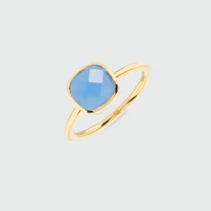 Mondello Blue Chalcedony Gold Vermeil Ring