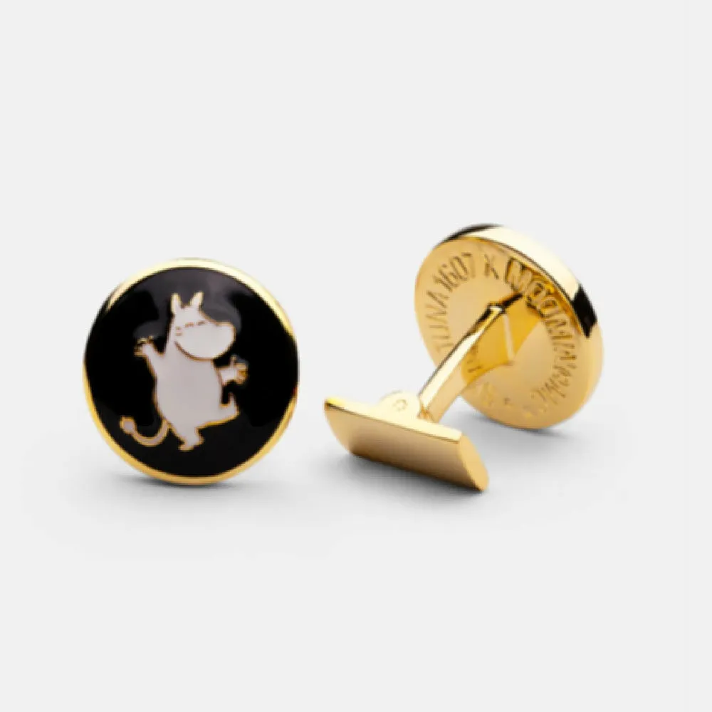 Moomin Cufflinks Dancing Moomintroll Black - Skultuna