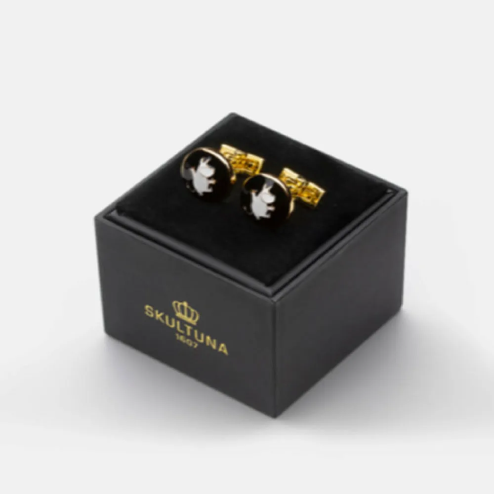 Moomin Cufflinks Dancing Moomintroll Black - Skultuna