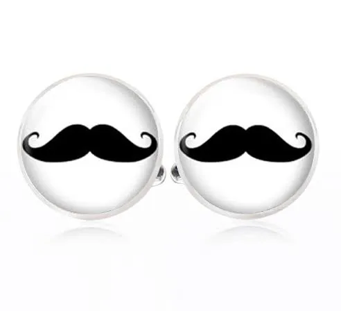 MOUSTACE ROUND CUFFLINKS