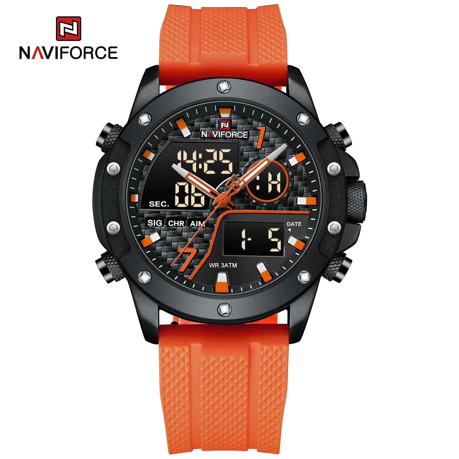 NAVIFORCE 9221  mens watches New original brand Digital Quartz watch waterproof sport wristwatch for man