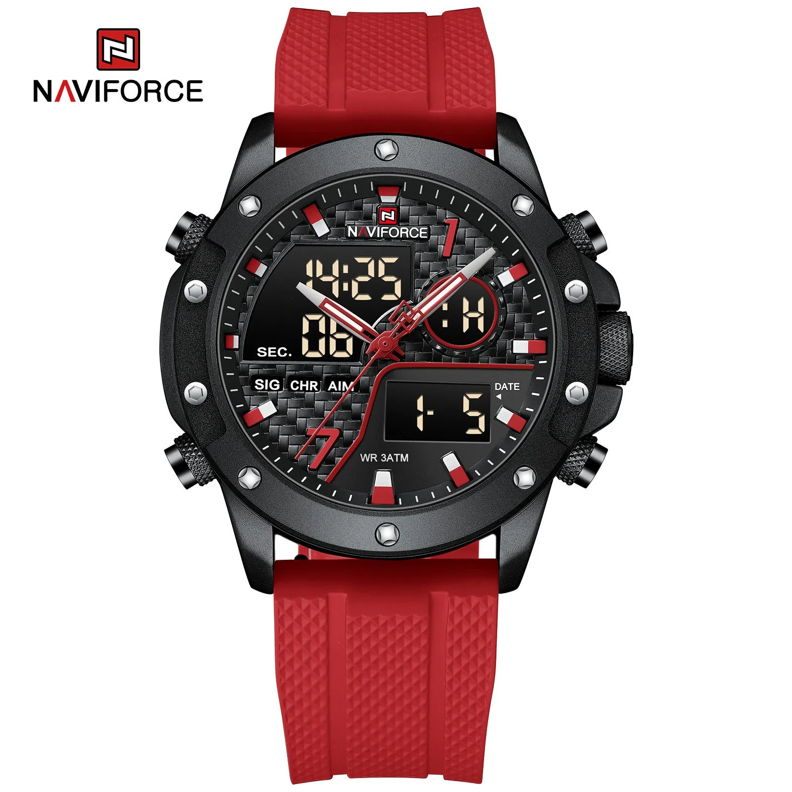 NAVIFORCE 9221  mens watches New original brand Digital Quartz watch waterproof sport wristwatch for man