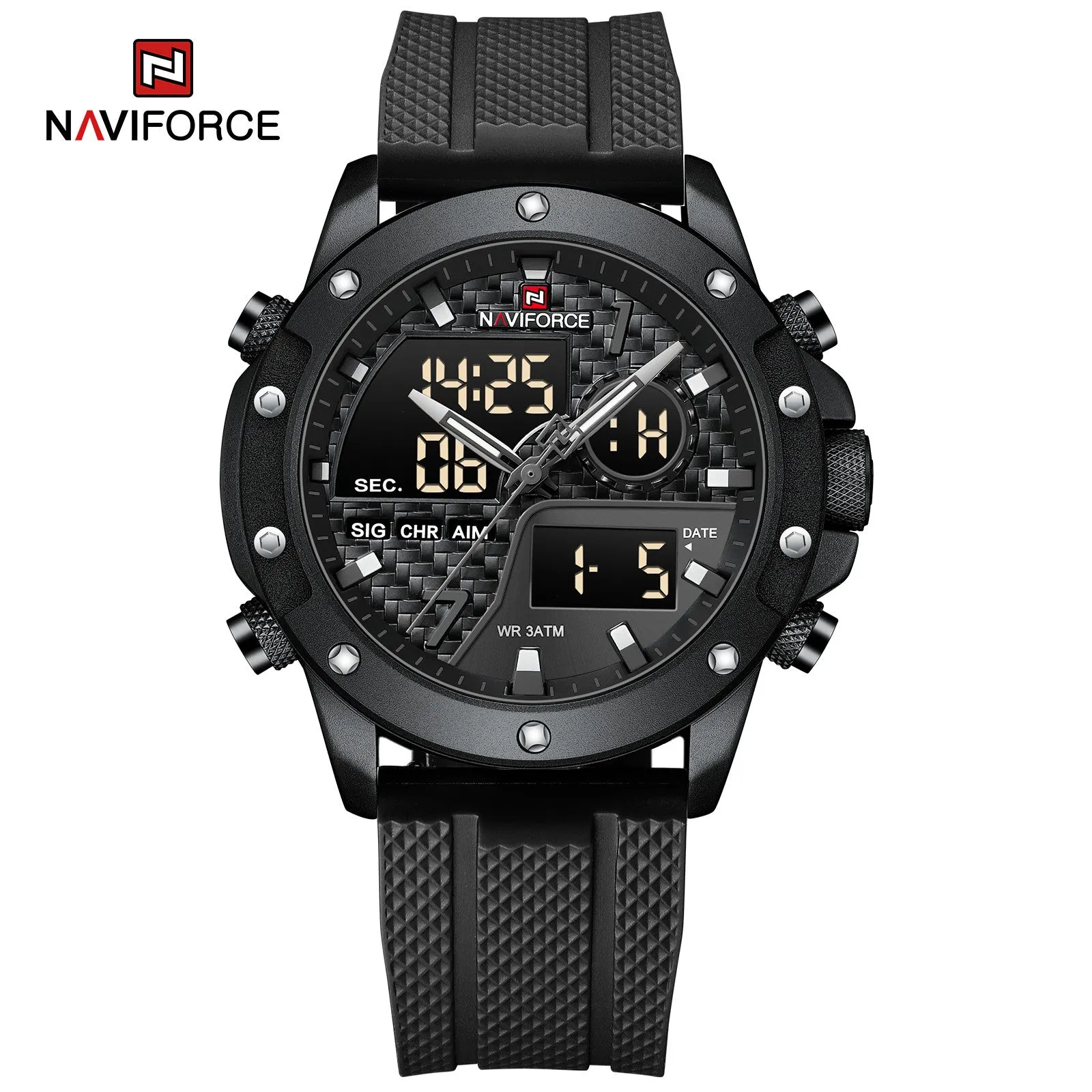 NAVIFORCE 9221  mens watches New original brand Digital Quartz watch waterproof sport wristwatch for man