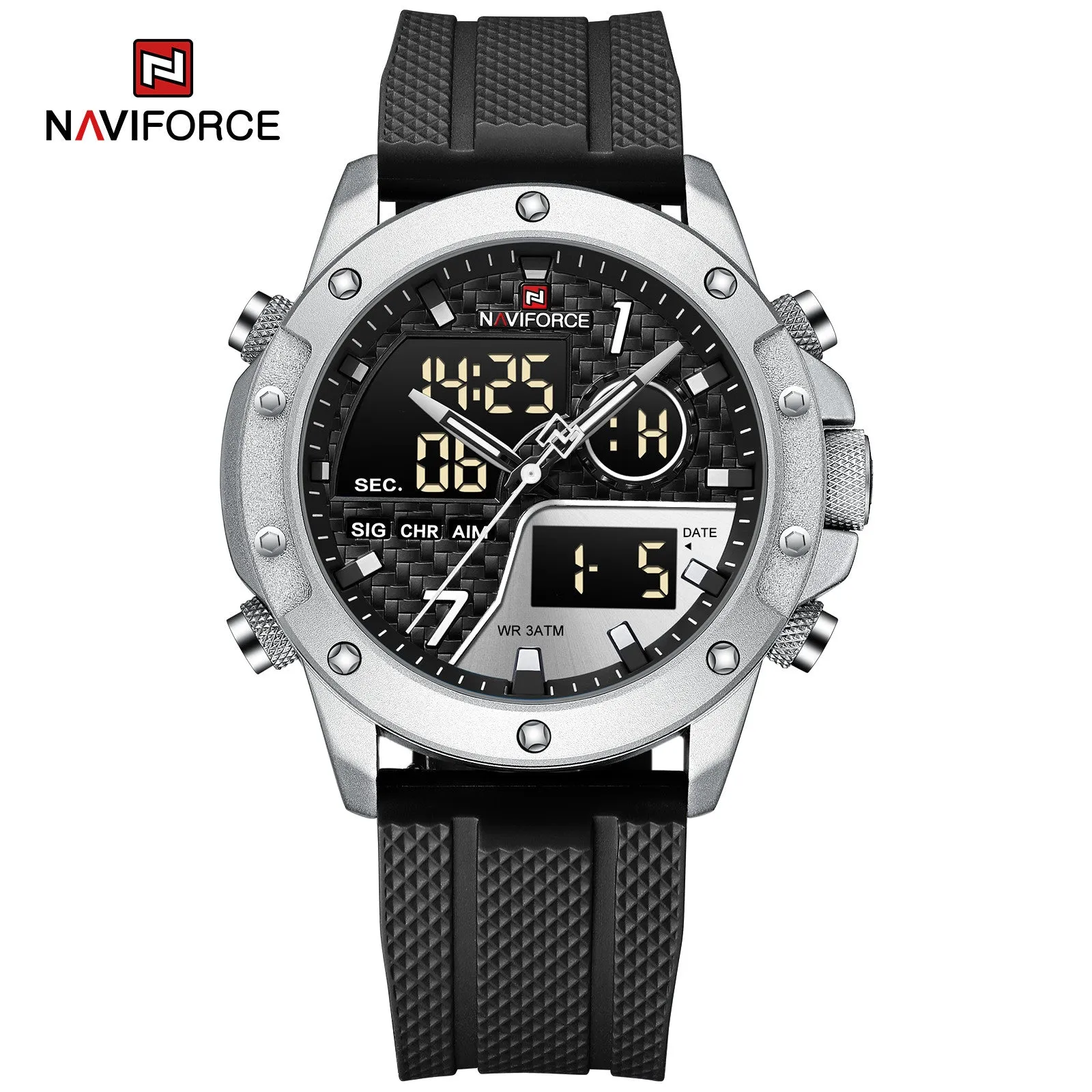 NAVIFORCE 9221  mens watches New original brand Digital Quartz watch waterproof sport wristwatch for man