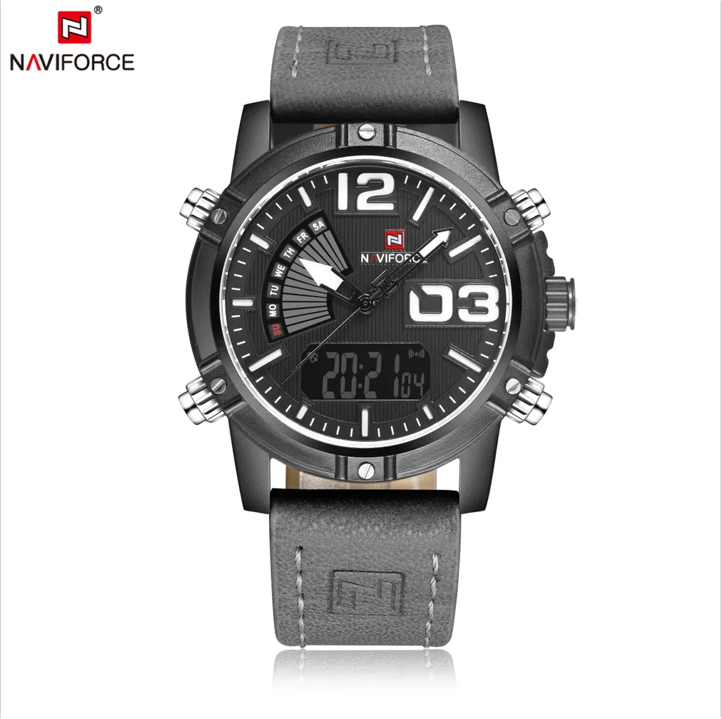 NAVIFORCE Mens Luxury Digital Quartz Watches Sport Military Wristwatch Casual Watch NF9095