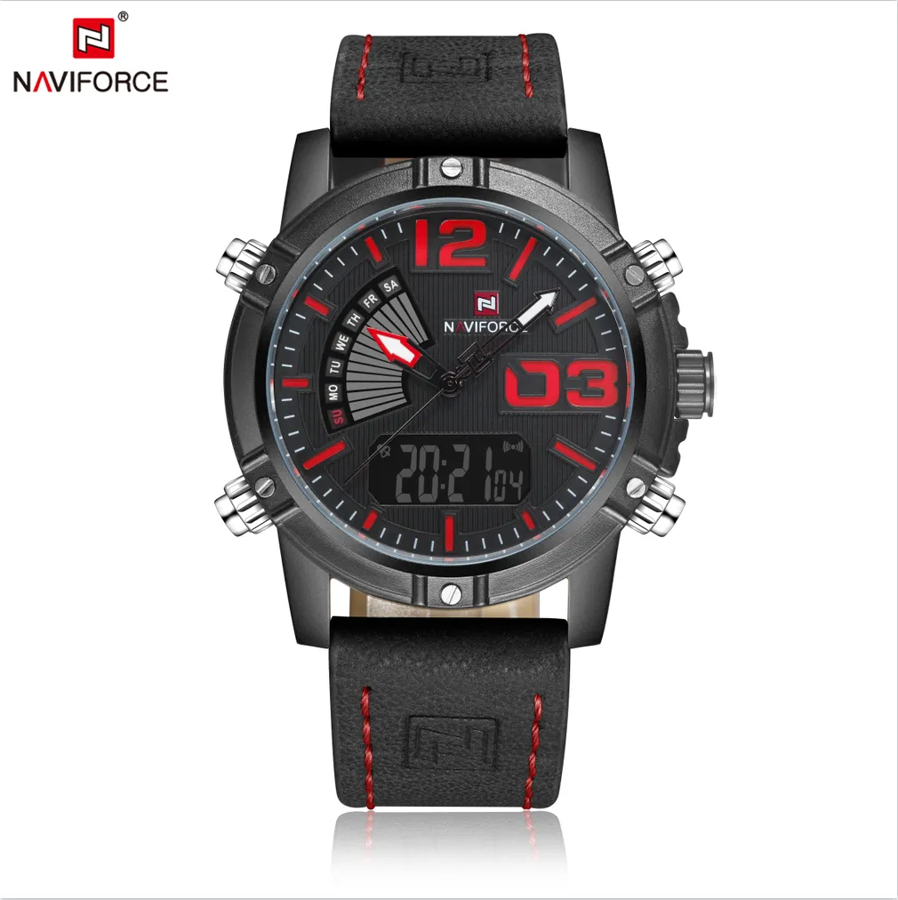 NAVIFORCE Mens Luxury Digital Quartz Watches Sport Military Wristwatch Casual Watch NF9095