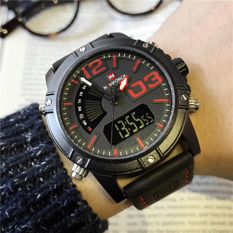 NAVIFORCE Mens Luxury Digital Quartz Watches Sport Military Wristwatch Casual Watch NF9095