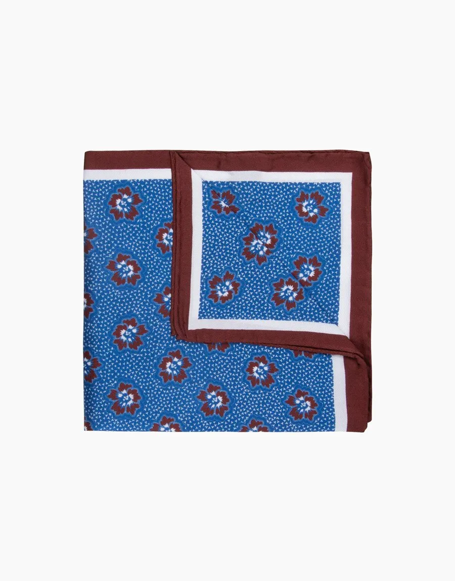 Navy Floral Pocket Square