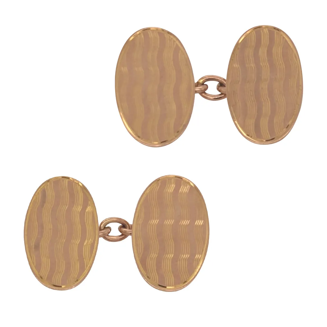 Oval Rose Gold Cufflinks