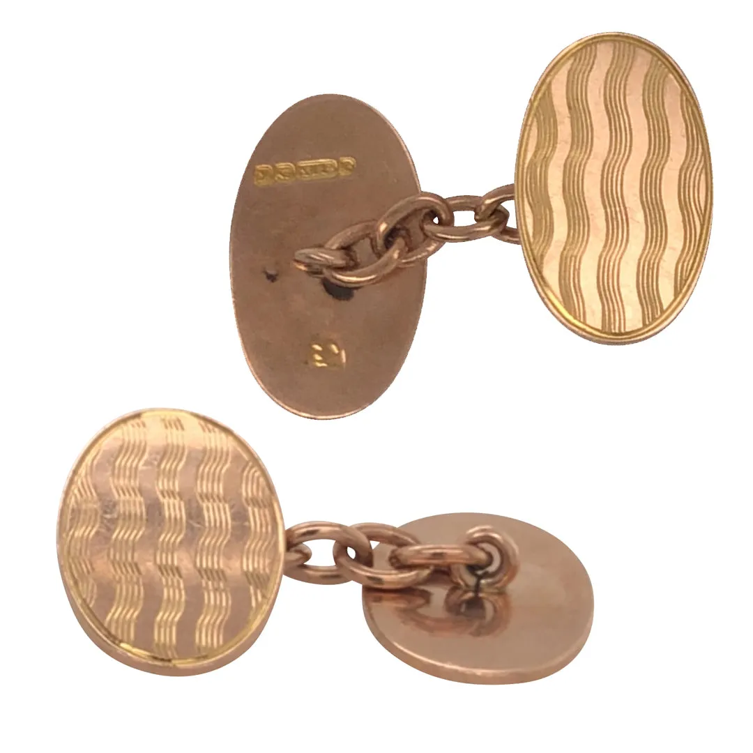 Oval Rose Gold Cufflinks