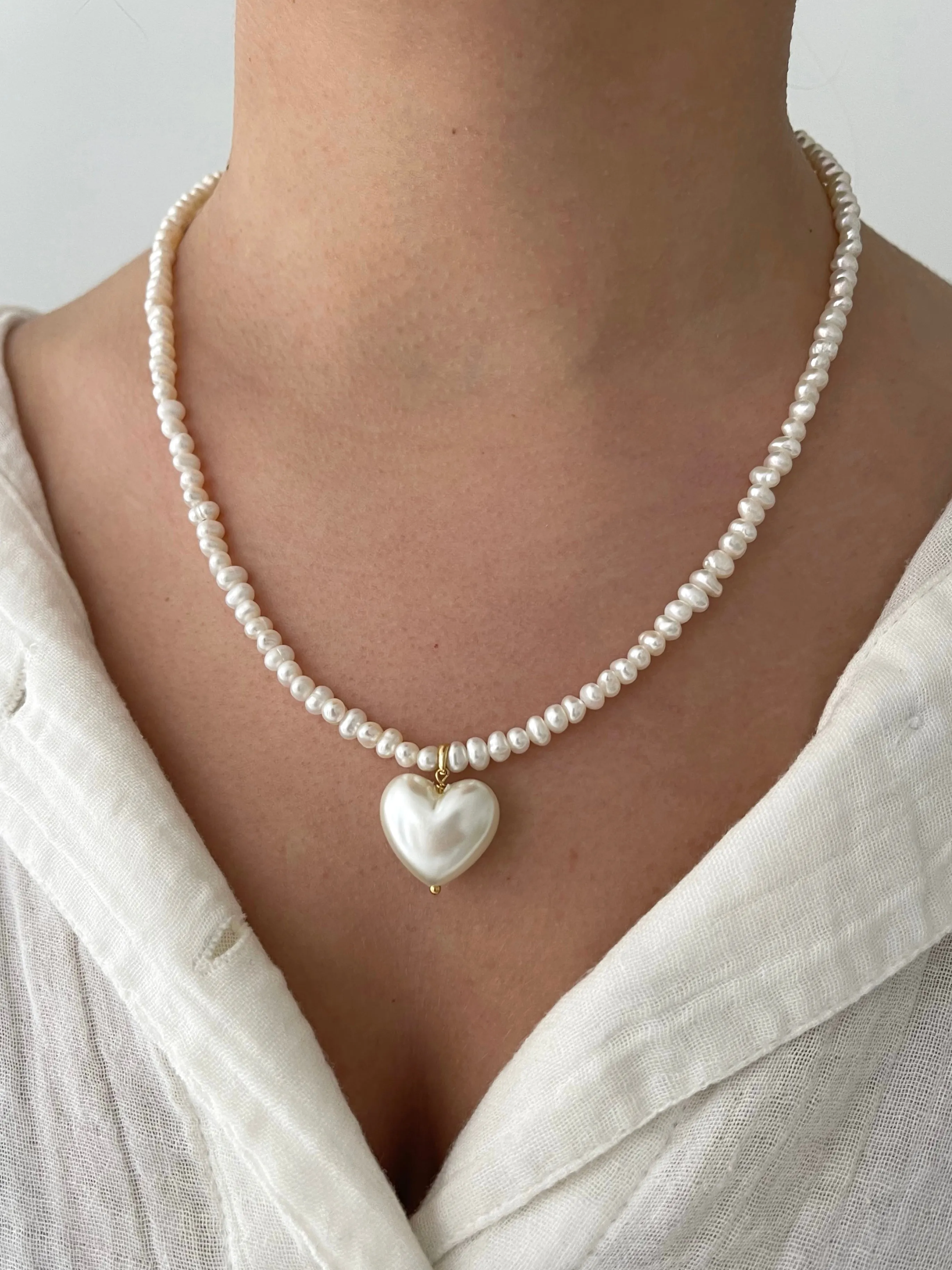 PEARL BUBBLE HEART NECKLACE