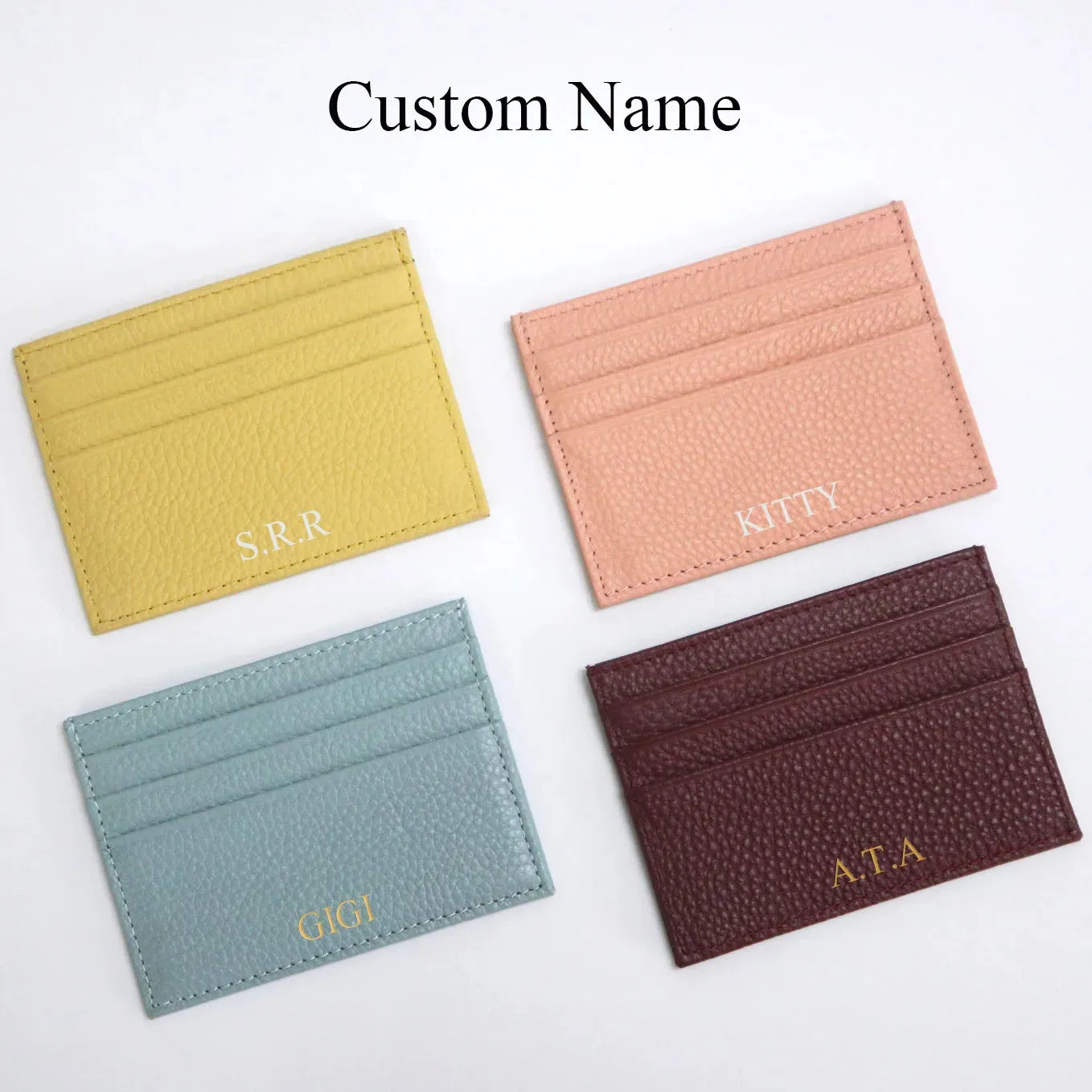 Personalized Leather Credit Card Holder